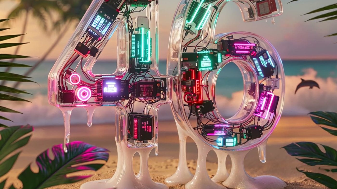 46 wired up: circuit boards and neon