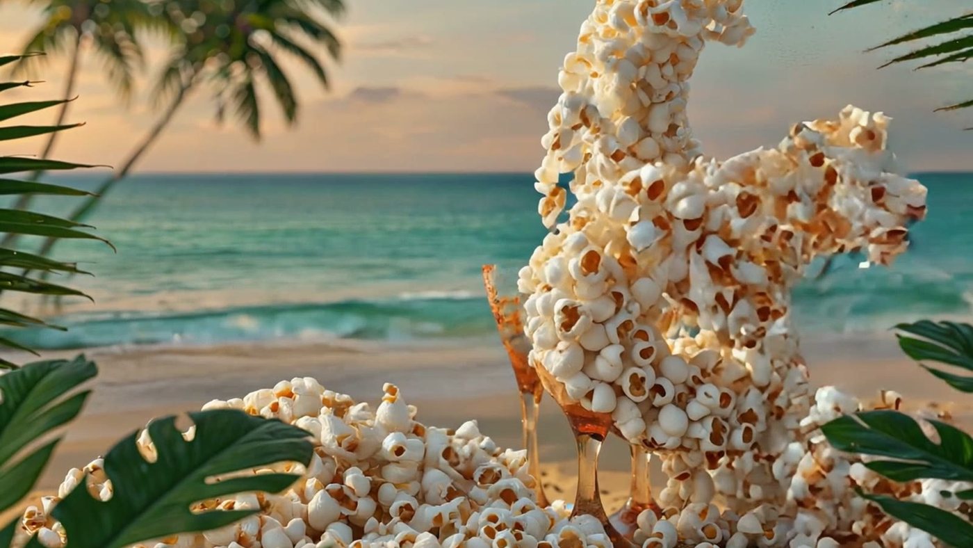46 in popcorn, mid-collapse