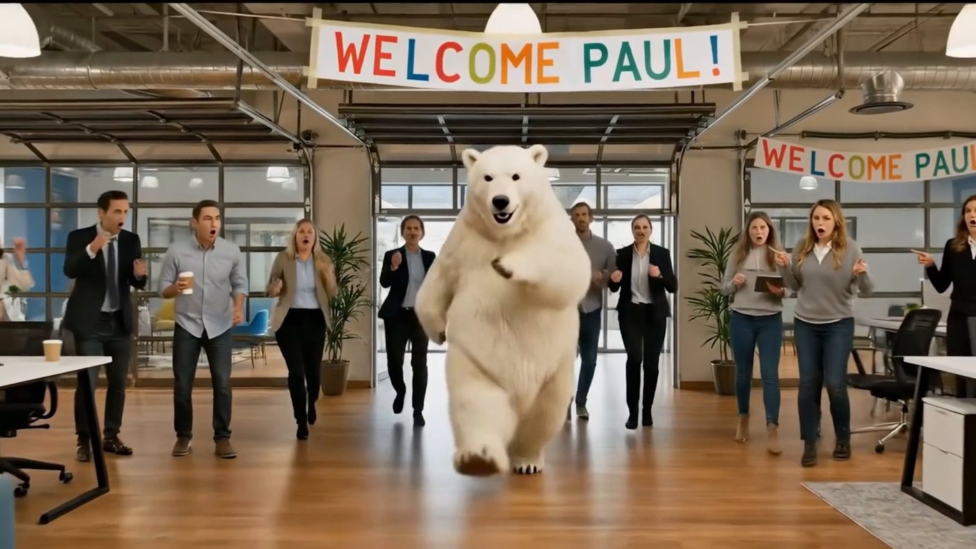 WELCOME PAUL, and a lap of the office