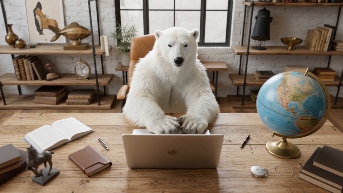 Paws on a laptop, the globe in shot