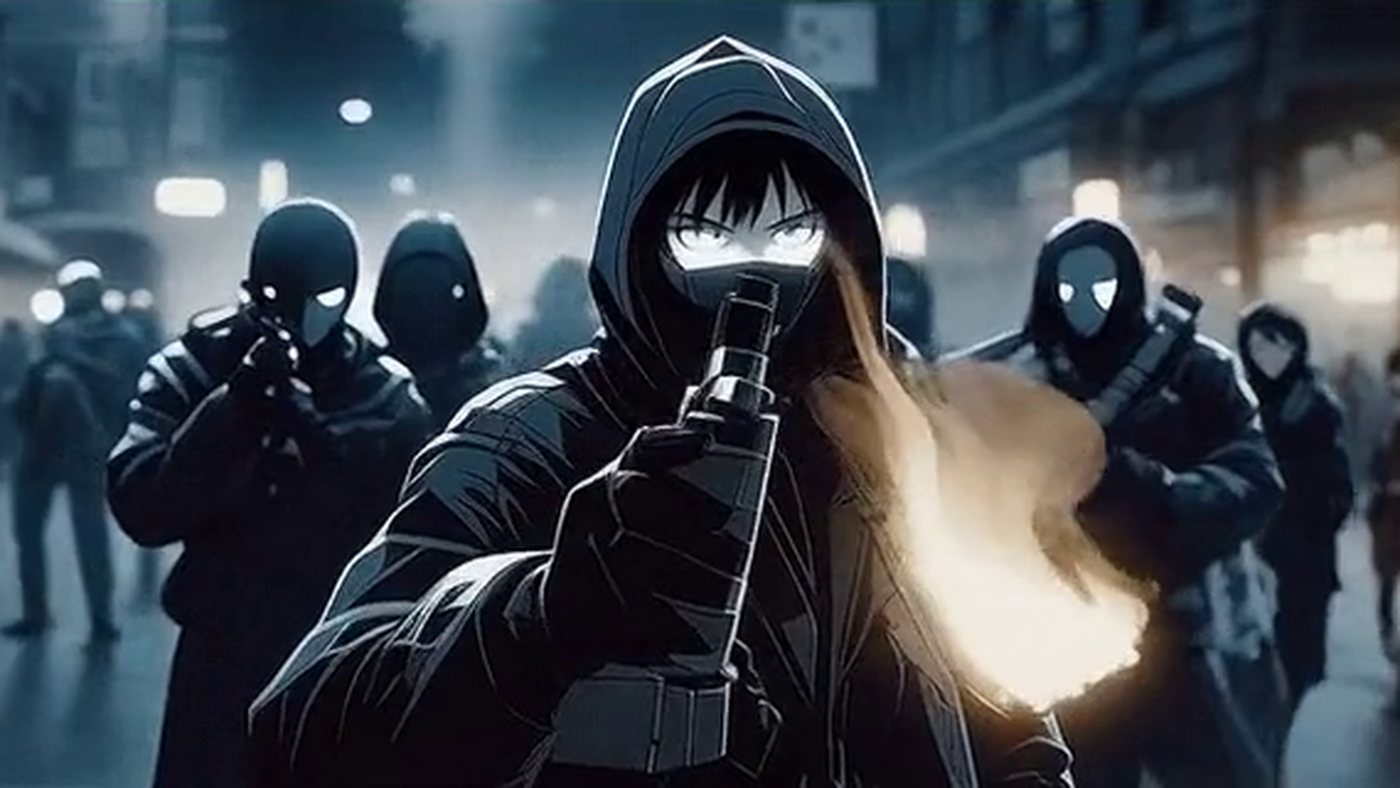 Muzzle flash, the front line of the raid